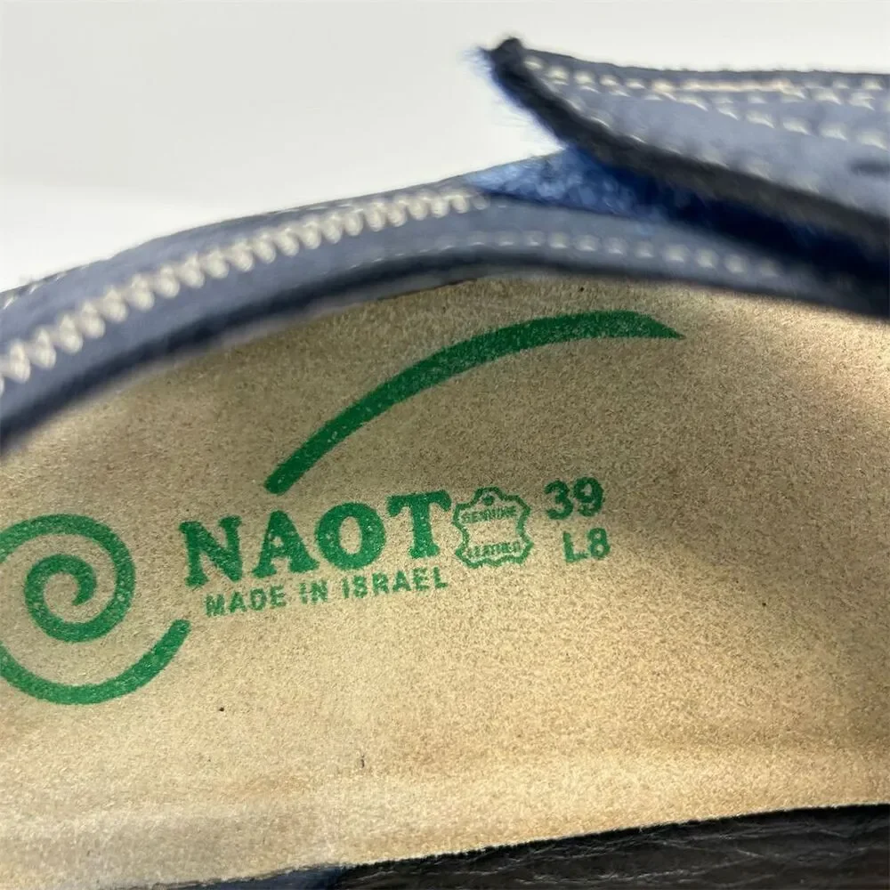Naot Kapua Slingback Open Back Sandal Flats Blue Size 39 (US 8) Casual Shoes